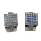 Boucles d'oreilles Boucles d'oreilles en or blanc 18 carats avec diamants et saphirs 58 Facettes PE198