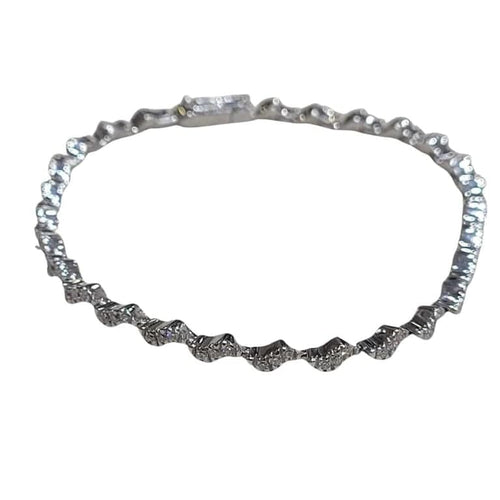 Bracelet Bracelet en or blanc 18 carats et diamants taille brillant 58 Facettes 4G747