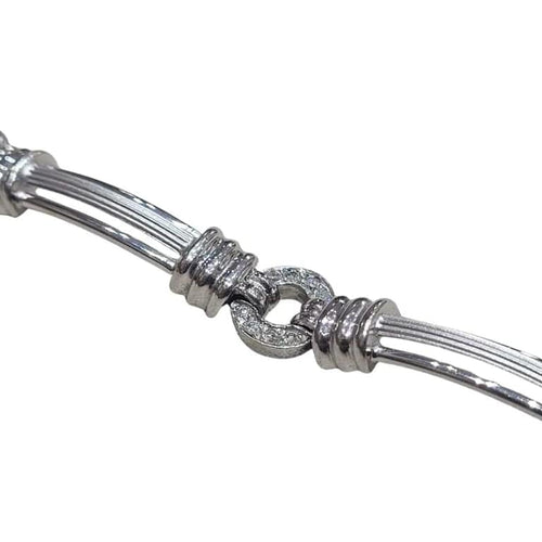 Bracelet Bracelet en or blanc 18 carats et diamants taille brillant 58 Facettes P13