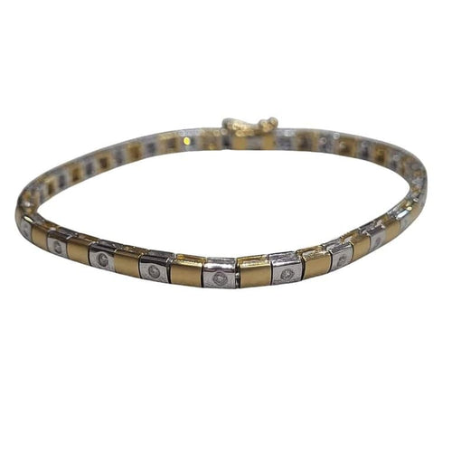 Bracelet Bracelet en or jaune et blanc 18 carats avec diamants 58 Facettes P99