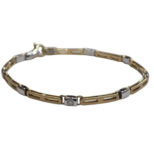 Bracelet Bracelet en or jaune et blanc 18 carats et diamants 58 Facettes P2