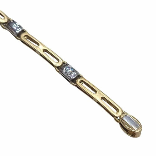 Bracelet Bracelet en or jaune et blanc 18 carats et diamants 58 Facettes P2