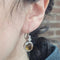 Boucles d'oreilles Boucles d'oreilles en or blanc 18 carats avec diamants et quartz fumé 58 Facettes PE255
