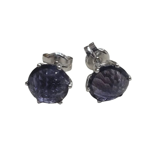 Boucles d'oreilles Boucles d'oreilles en or blanc 18 carats et iolites 58 Facettes T402