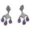 Boucles d'oreilles Boucles d’oreilles briolette en or blanc 18 carats, améthystes et diamants 58 Facettes PE197