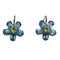 Boucles d'oreilles Boucles d'oreilles en or blanc 18 carats avec topaze bleue et péridot 58 Facettes PE802