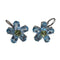 Boucles d'oreilles Boucles d'oreilles en or blanc 18 carats avec topaze bleue et péridot 58 Facettes PE802