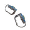 Boucles d'oreilles Boucles d'oreilles en or blanc 18 carats avec topaze bleue et péridot 58 Facettes PE802