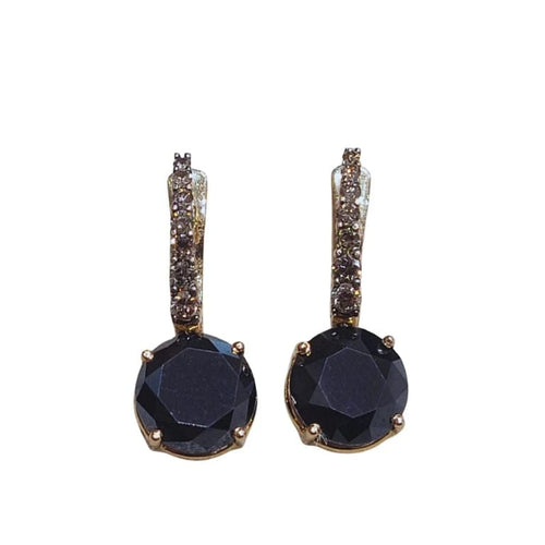 Boucles d'oreilles Boucles d’oreilles en or rose 18 carats avec diamants noirs et bruns 58 Facettes PE518