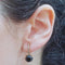 Boucles d'oreilles Boucles d’oreilles en or rose 18 carats avec diamants noirs et bruns 58 Facettes PE518