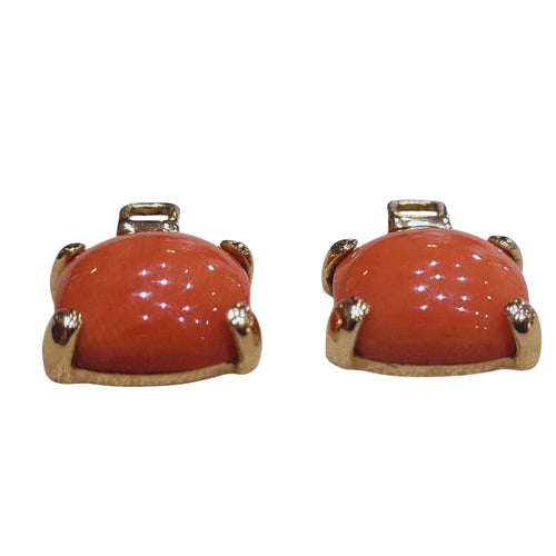 Boucles d'oreilles Boucles d’oreilles démontables en or blanc et rose 18 ct, corail et diamants 58 Facettes PE435PE3438