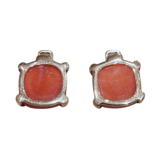 Boucles d'oreilles Boucles d’oreilles démontables en or blanc et rose 18 ct, corail et diamants 58 Facettes PE435PE3438