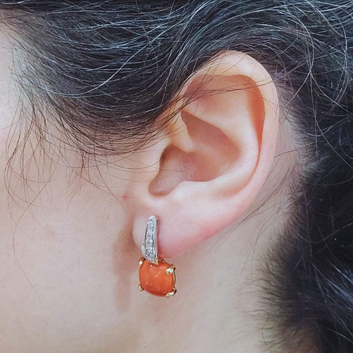 Boucles d'oreilles Boucles d’oreilles démontables en or blanc et rose 18 ct, corail et diamants 58 Facettes PE435PE3438