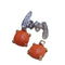 Boucles d'oreilles Boucles d’oreilles démontables en or blanc et rose 18 ct, corail et diamants 58 Facettes PE435PE3438