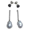 Boucles d'oreilles Boucles d’oreilles démontables en or blanc 18k, perles, diamants et onyx 58 Facettes TA73T364
