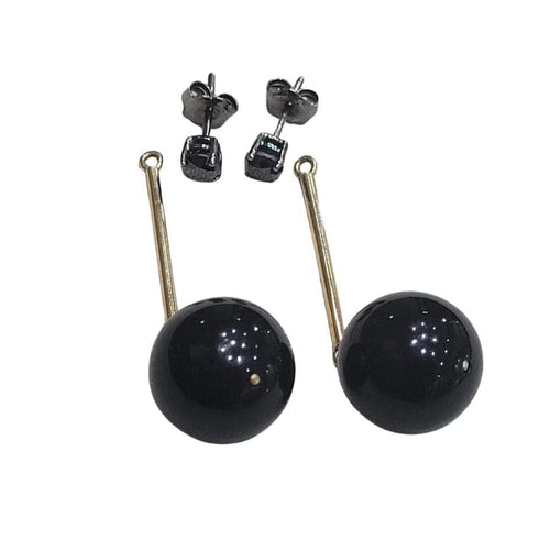 Boucles d'oreilles Boucles d’oreilles démontables en or jaune 18 carats, corail noir et diamants noirs 58 Facettes PE348T222