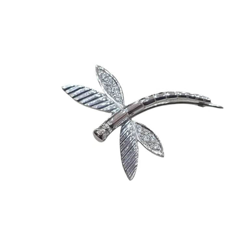 Broche Broche libellule en or blanc 18 carats et diamants 58 Facettes GE41