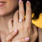 Bague 53 Bague en or rose 18 carats avec kunzite et diamant 58 Facettes BOR40