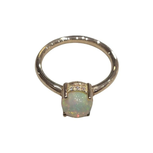 Bague 55 Bague en or rose 18 carats avec opale et diamants 58 Facettes BOR14
