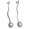 Boucles d'oreilles Boucles d'oreilles longues en diamants et perles 58 Facettes PE403