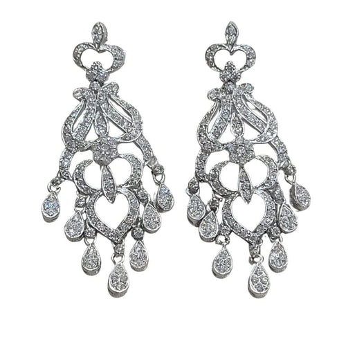 Boucles d'oreilles Boucles d'oreilles Art déco en or blanc 18 carats et diamants 58 Facettes PE501