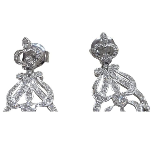 Boucles d'oreilles Boucles d'oreilles Art déco en or blanc 18 carats et diamants 58 Facettes PE501