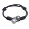 Bracelet Bracelet ajustable en cuir noir avec perles et diamants 58 Facettes P113