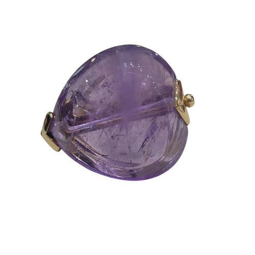 Bague 59 Bague en or jaune 18 carats et améthyste 58 Facettes T15