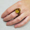 Bague 52 Bague en or jaune 18 carats avec citrine et émail 58 Facettes S223