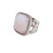 Bague 54 Bague en or blanc 18 carats avec opale rose et diamants 58 Facettes S402