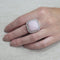 Bague 54 Bague en or blanc 18 carats avec opale rose et diamants 58 Facettes S402