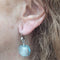 Bague 54 Bague en or blanc 18 carats et verre de Murano bleu 58 Facettes S183PE237
