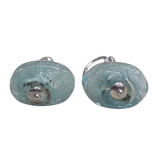 Bague 54 Bague en or blanc 18 carats et verre de Murano bleu 58 Facettes S183PE237