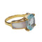 Bague 54 Bague en or rose 18 carats avec topaze et nacre 58 Facettes S377