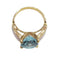 Bague 54 Bague en or rose 18 carats avec topaze et nacre 58 Facettes S377