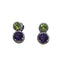 Boucles d'oreilles Boucles d'oreilles en or blanc 18 carats avec améthystes et péridots 58 Facettes PE836