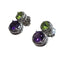 Boucles d'oreilles Boucles d'oreilles en or blanc 18 carats avec améthystes et péridots 58 Facettes PE836