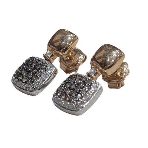 Boucles d'oreilles Boucles d'oreilles en or rose et or blanc 18 carats serties de diamants 58 Facettes Pe817