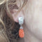 Boucles d'oreilles Boucles d'oreilles en or blanc 18 carats, corail et diamants 58 Facettes T115