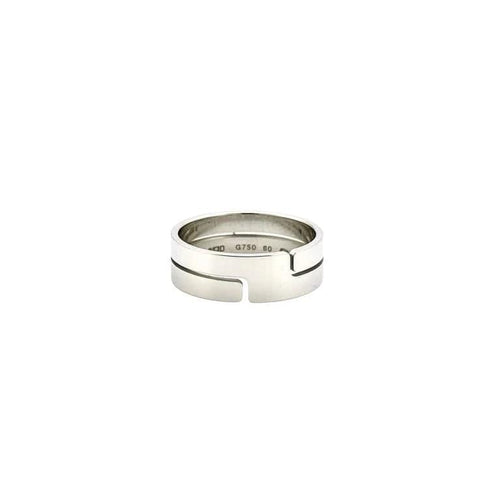 Bague 61 Dinh Van Seventies - Alliance en or gris 18 carats 58 Facettes