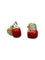 Boucles d'oreilles André Col - Boucles d’oreilles vintage en or jaune 18 carats, diamants et corail 58 Facettes