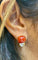 Boucles d'oreilles André Col - Boucles d’oreilles vintage en or jaune 18 carats, diamants et corail 58 Facettes
