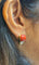Boucles d'oreilles André Col - Boucles d’oreilles vintage en or jaune 18 carats, diamants et corail 58 Facettes