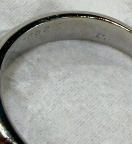 Bague 54 Cartier - Bague jonc anglais en or blanc 18 carats et diamant 58 Facettes