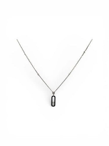 Collier Messika Move Uno - Collier en or blanc 18 carats et diamants 58 Facettes