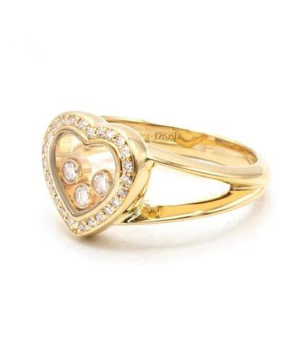 Bague 60 Chopard Happy Diamonds - Bague en or jaune 18 carats et diamants 58 Facettes