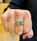 Bague 59 Bague en or jaune 18 carats avec émeraudes et diamants 58 Facettes