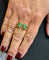 Bague 59 Bague en or jaune 18 carats avec émeraudes et diamants 58 Facettes
