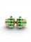 Bague 59 Bague en or jaune 18 carats avec émeraudes et diamants 58 Facettes