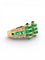 Bague 59 Bague en or jaune 18 carats avec émeraudes et diamants 58 Facettes